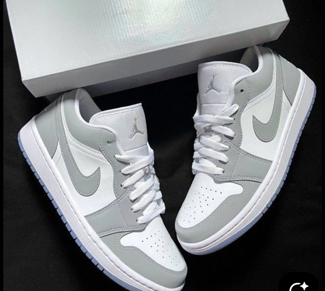 White and light grey low-top sneakers