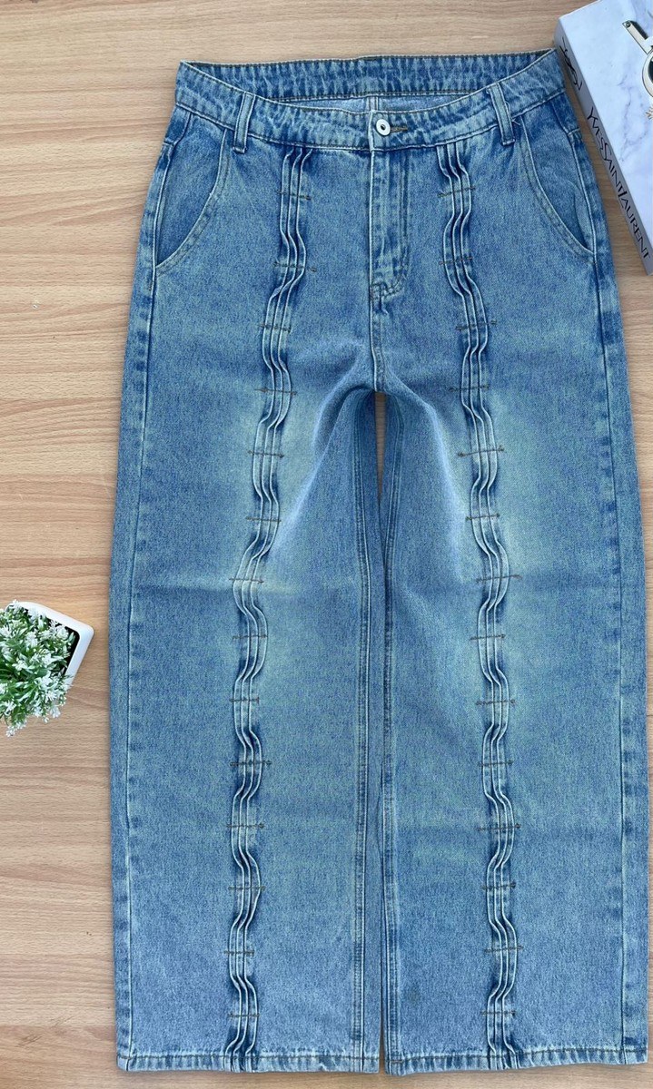 High-Waist Blue Jeans